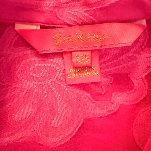 Lilly Pulitzer Natalie Roxy Pink Easy Cover Up Shirt size XXS - Picture 8 of 13